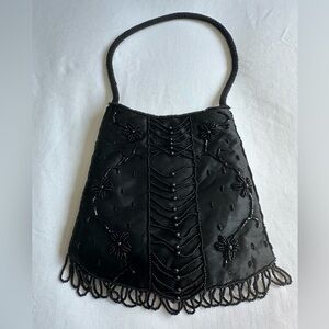 La Regale Elegant Black‎ Beaded Evening Bag